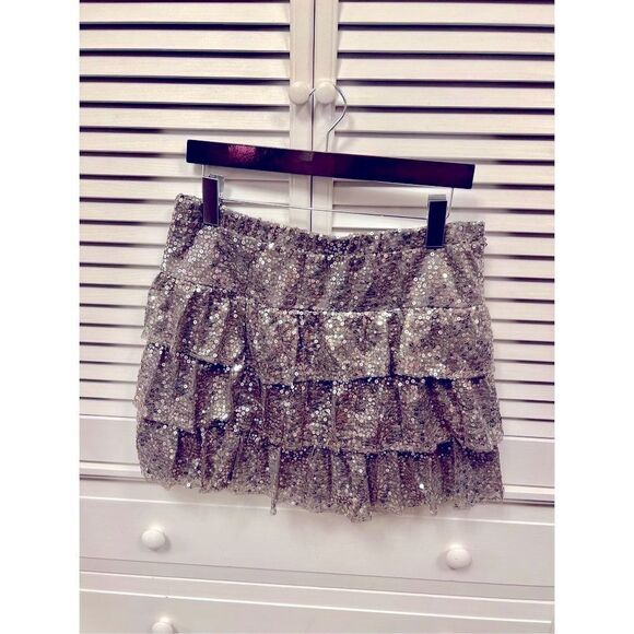 Express sequin tiered skirt - Picture 1 of 12